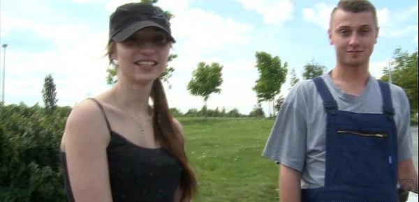  Czech Teen Convinced for Outdoor Public Sex
